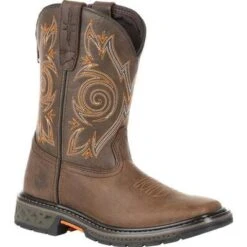 Georgia Boot Carbo-Tec LT Little Kids Brown Pull On Boot