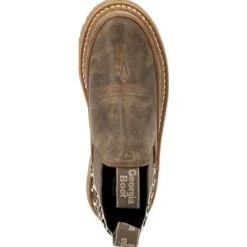 Georgia Boot Women's Brown & Leopard Romeo Shoe -Georgia Boots Deals GB00503 6 LARGE