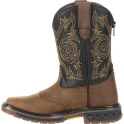 Georgia Boot Carbo-Tec LT Boys' Brown Pull-On Saddle Boot -Georgia Boots Deals GUEST 11ebf8b9 d347 4235 9028 920be981c1a2