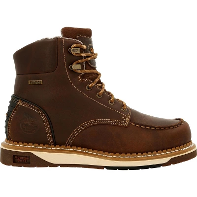 Men's Brown Georgia Boot AMP LT Wedge Waterproof Moc-Toe Work Boot Size 11.5(Wide) 6 Men's Brown Georgia Boot AMP LT Wedge Waterproof Moc-Toe Work Boot Size 11.5(Wide) - Image 6