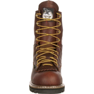 Men's Brown Georgia Boot Steel Toe Waterproof Lace-To-Toe Work Boot Size 8.5 2 Men's Brown Georgia Boot Steel Toe Waterproof Lace-To-Toe Work Boot Size 8.5 - Image 2