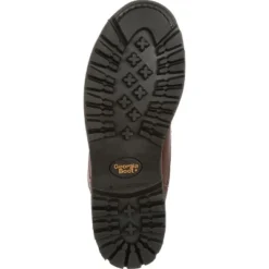 Men's Brown Georgia Boot Steel Toe Waterproof Lace-To-Toe Work Boot Size 9.5(Wide)